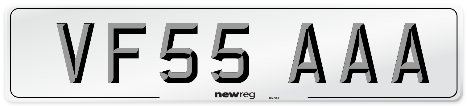 VF55 AAA Number Plate from New Reg